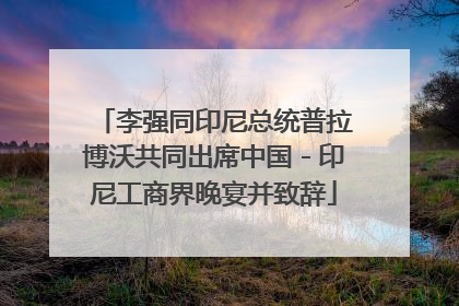 李强同印尼总统普拉博沃共同出席中国－印尼工商界晚宴并致辞